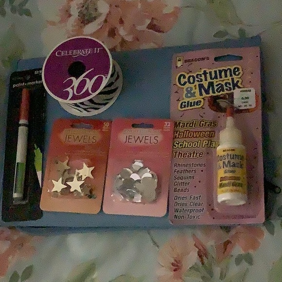 Crafts for sale NWT costume mask glue ribbon paint marker stick jewels b… - Picture 1 of 7